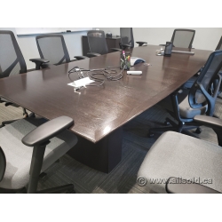 Dark Maple Espresso Boardroom Table w/ Power 120"